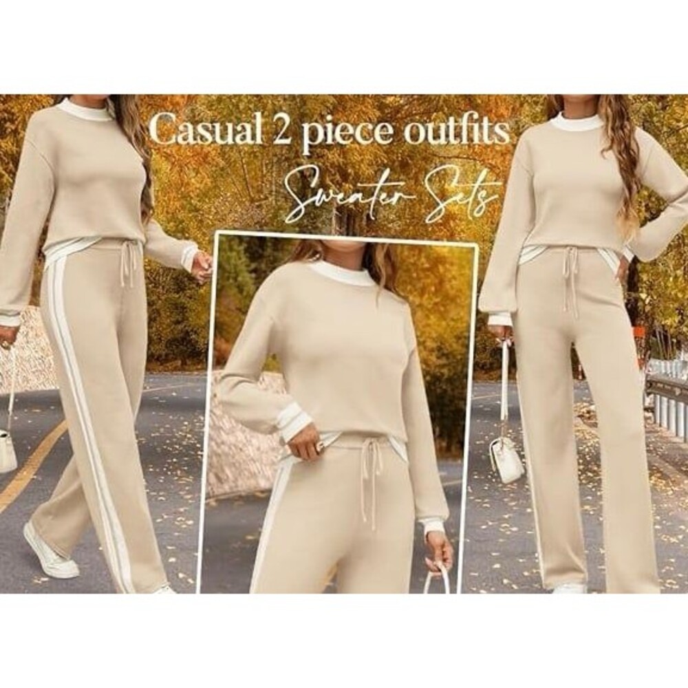 Loungewear Sweater Set Mock Neck Pullover & Wide Leg Pants NWT 2 Piece